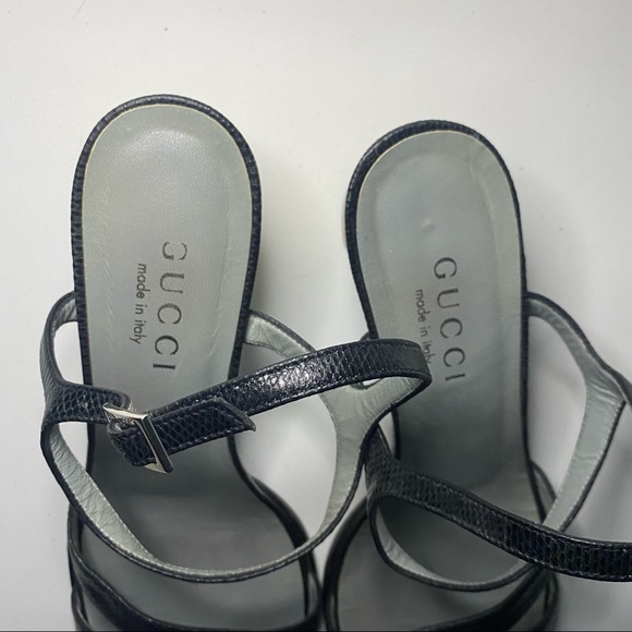 Gucci Black Block Heel Ankle Strap Sandal - Picture 2 of 16